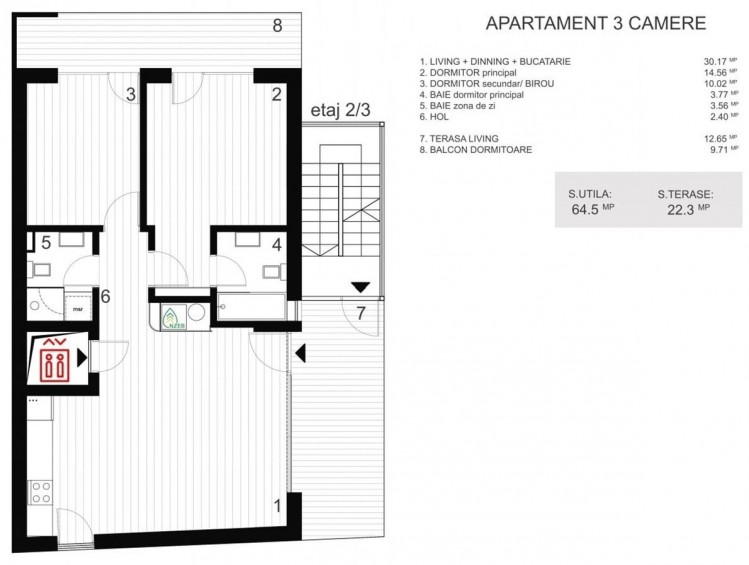 Apartament 3 camere de vanzare in vila nou construita zona dorobanti, Bucuresti